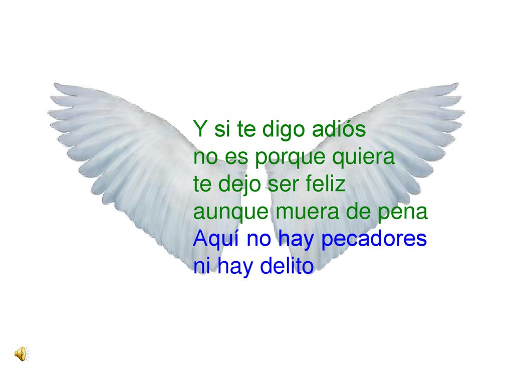 Y si te digo adiós no es porque quiera te dejo ser feliz aunque muera de pena Aquí no hay pecadores ni hay delito.