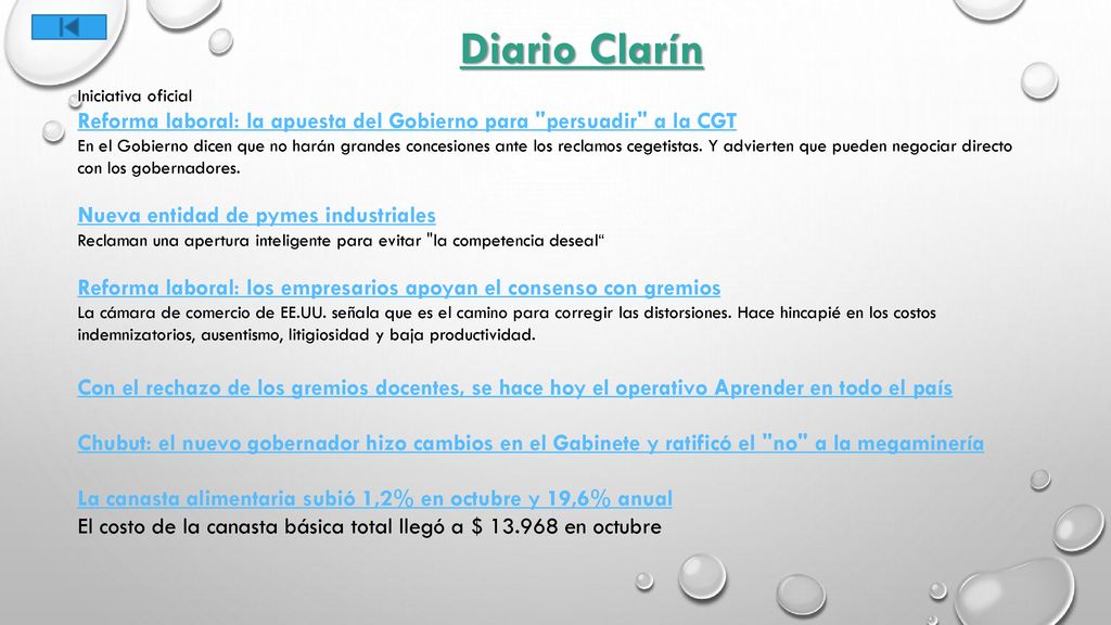 Diario Clarín Iniciativa oficial. Reforma laboral: la apuesta del Gobierno para persuadir a la CGT.