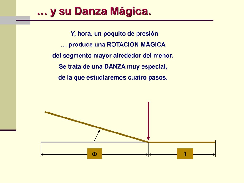 … y su Danza Mágica. Φ 1 Y, hora, un poquito de presión