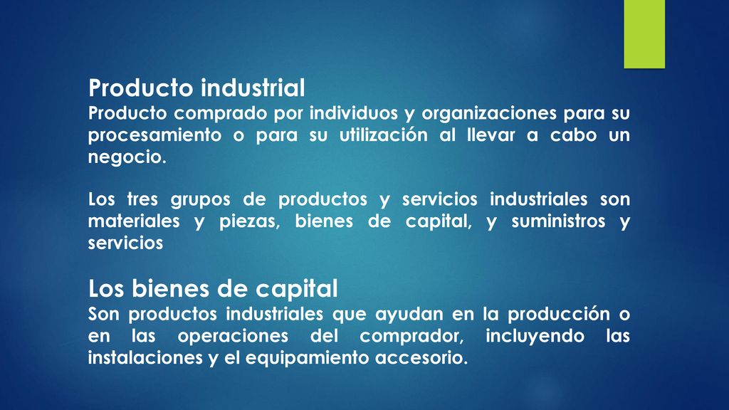 Producto industrial Los bienes de capital