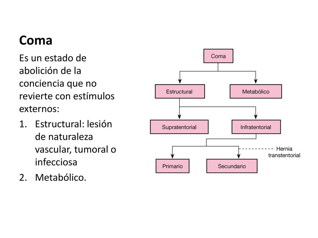 Coma Es un estado de abolición de la conciencia que no revierte con estímulos externos: