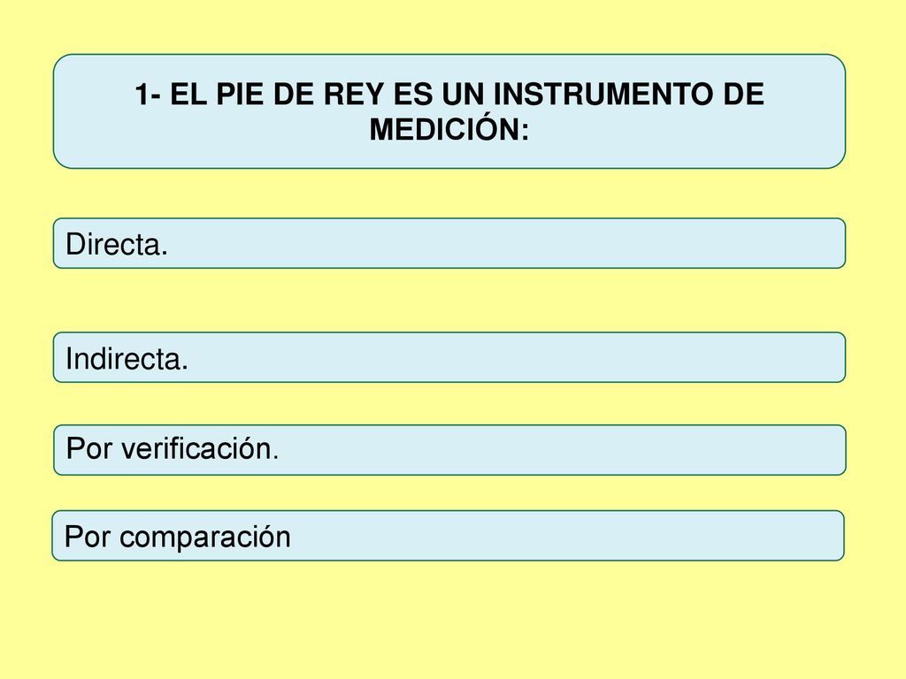 1- EL PIE DE REY ES UN INSTRUMENTO DE MEDICIÓN: