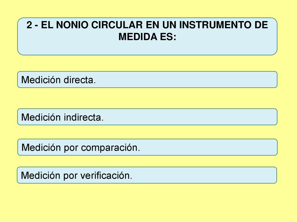 2 - EL NONIO CIRCULAR EN UN INSTRUMENTO DE MEDIDA ES: