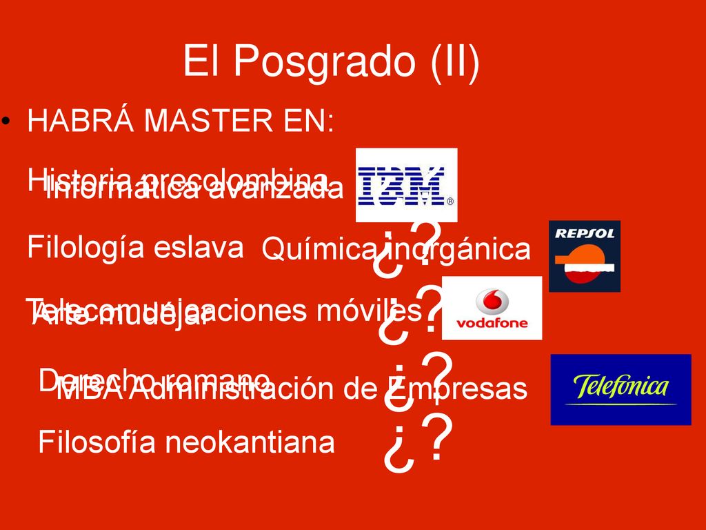¿ El Posgrado (II)‏ HABRÁ MASTER EN: Historia precolombina