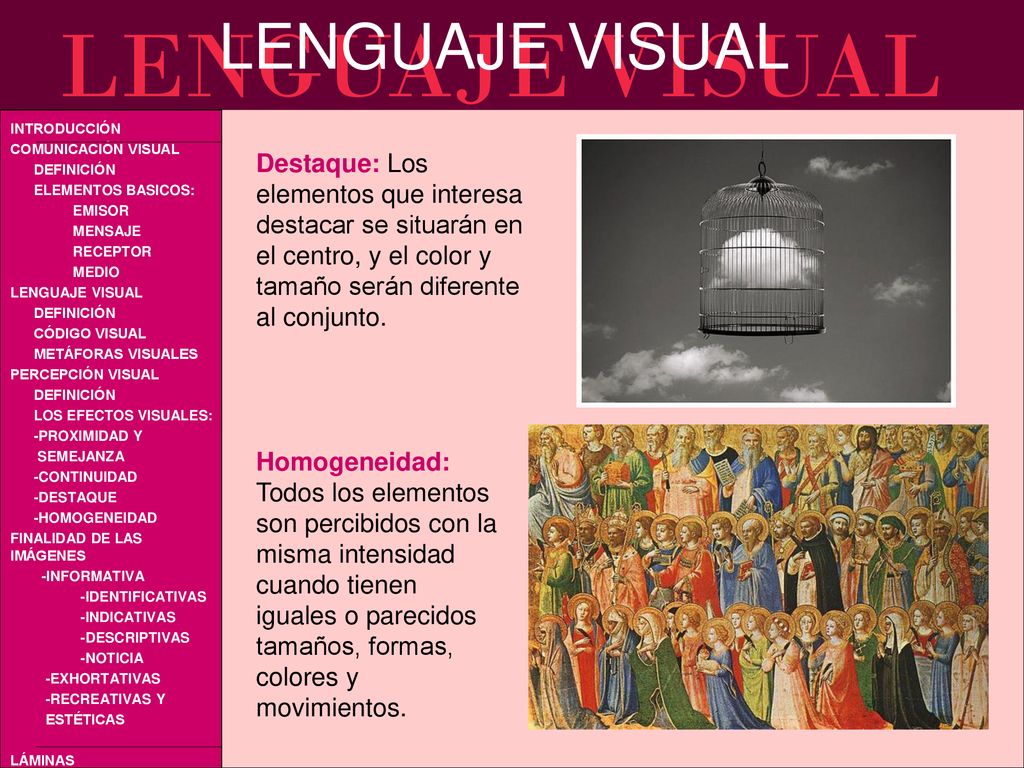 Destaque: Los elementos que interesa destacar se situarán en el centro, y el color y tamaño serán diferente al conjunto.