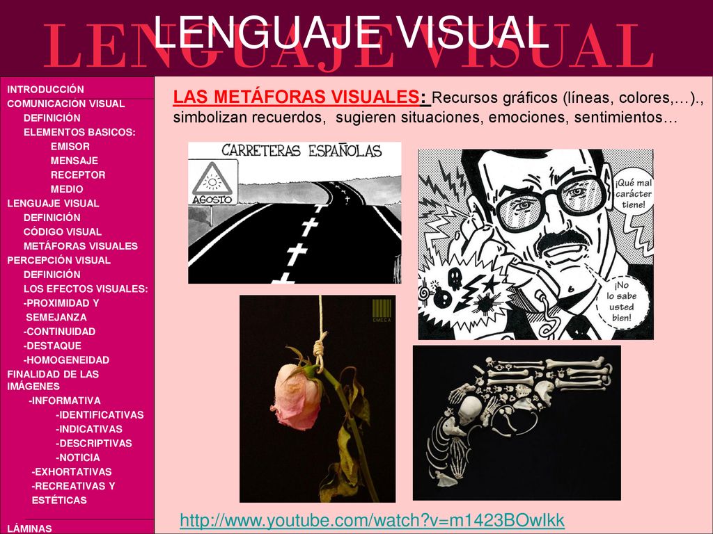 LAS METÁFORAS VISUALES: Recursos gráficos (líneas, colores,…)