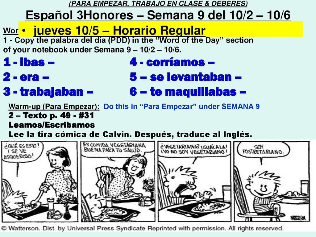 jueves 10/5 – Horario Regular 1 - ibas – 4 - corríamos –