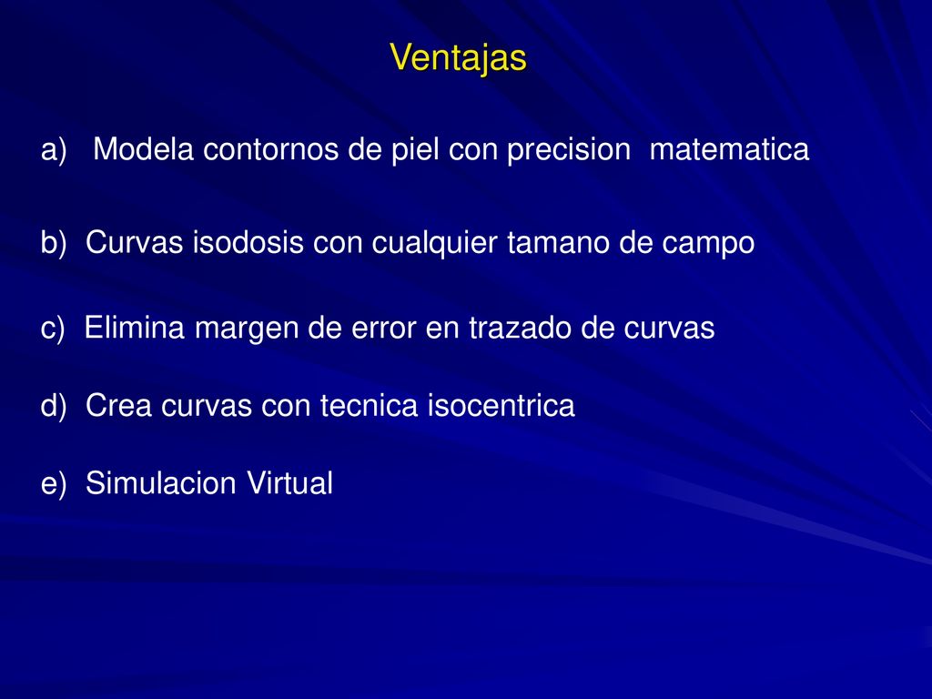 Ventajas a) Modela contornos de piel con precision matematica