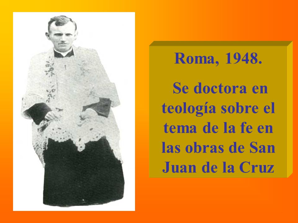 Roma, Se doctora en teología sobre el tema de la fe en las obras de San Juan de la Cruz