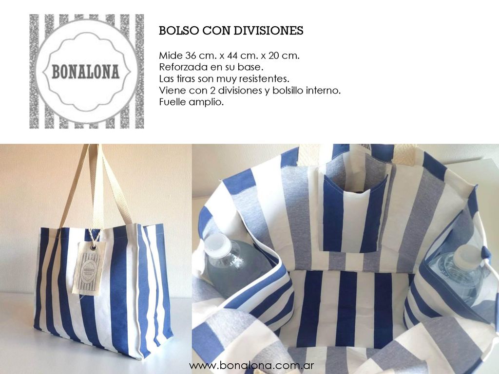 BOLSO CON DIVISIONES   Mide 36 cm. x 44 cm. x 20 cm.