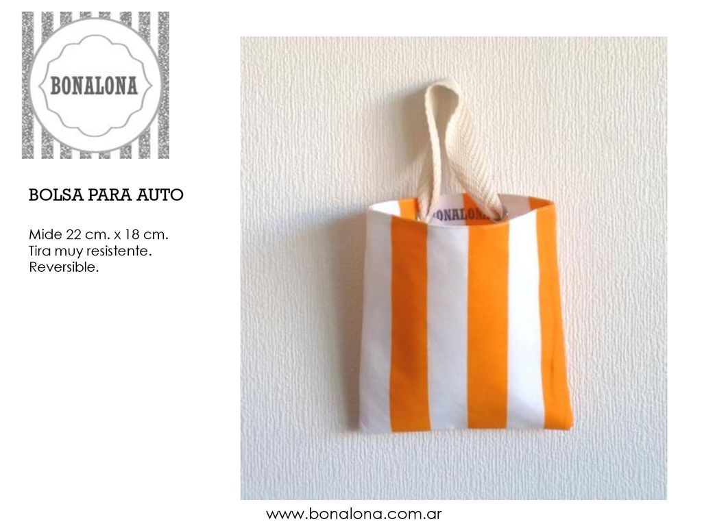 BOLSA PARA AUTO   Mide 22 cm. x 18 cm.