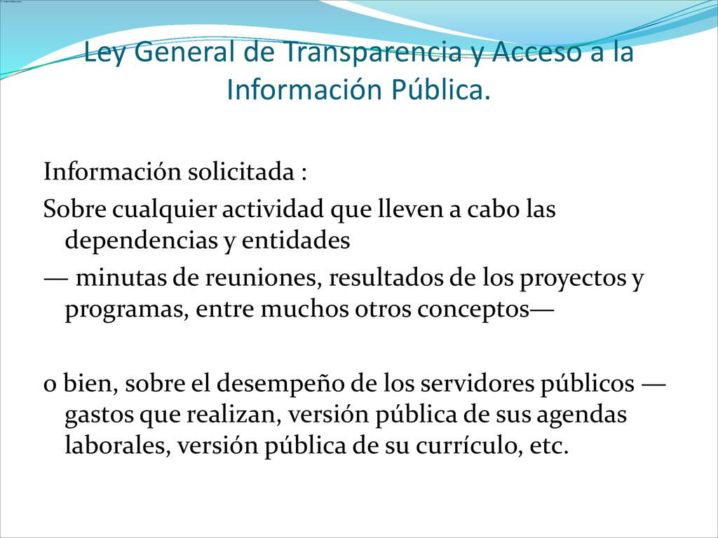 Ley General de Transparencia y Acceso a la Información Pública.