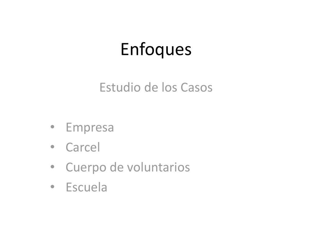 Estudio de los Casos Empresa Carcel Cuerpo de voluntarios Escuela