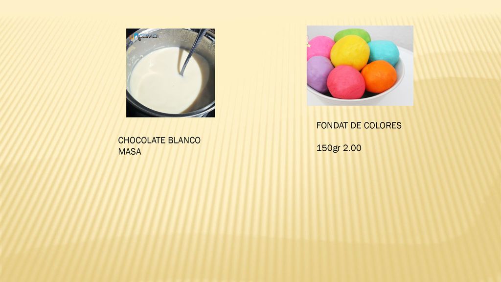 FONDAT DE COLORES 150gr 2.00 CHOCOLATE BLANCO MASA