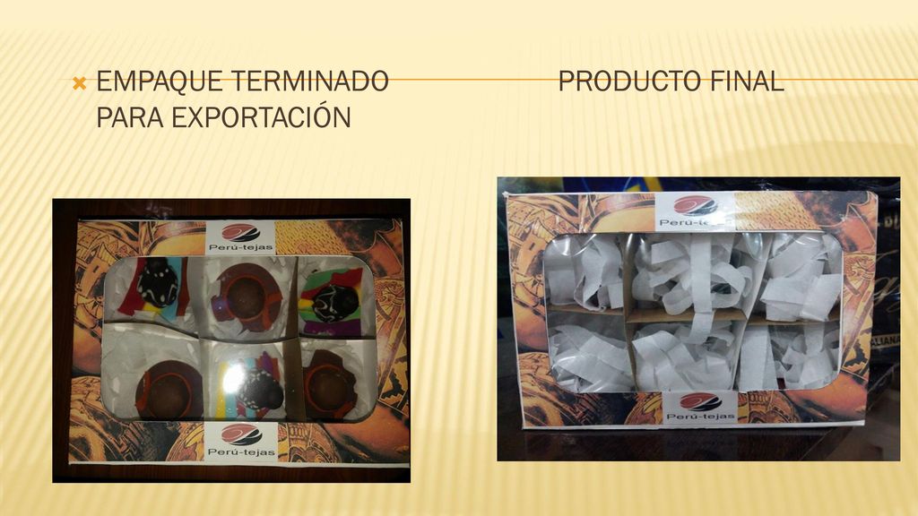EMPAQUE TERMINADO PRODUCTO FINAL PARA EXPORTACIÓN