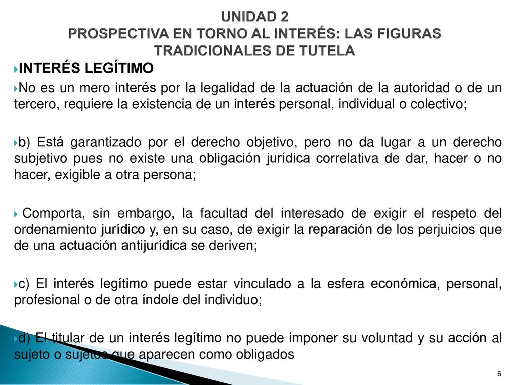 UNIDAD 2 PROSPECTIVA EN TORNO AL INTERÉS: LAS FIGURAS TRADICIONALES DE TUTELA