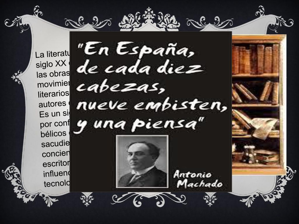 La literatura del siglo XX comprende las obras, los movimientos literarios y los autores del siglo XX.