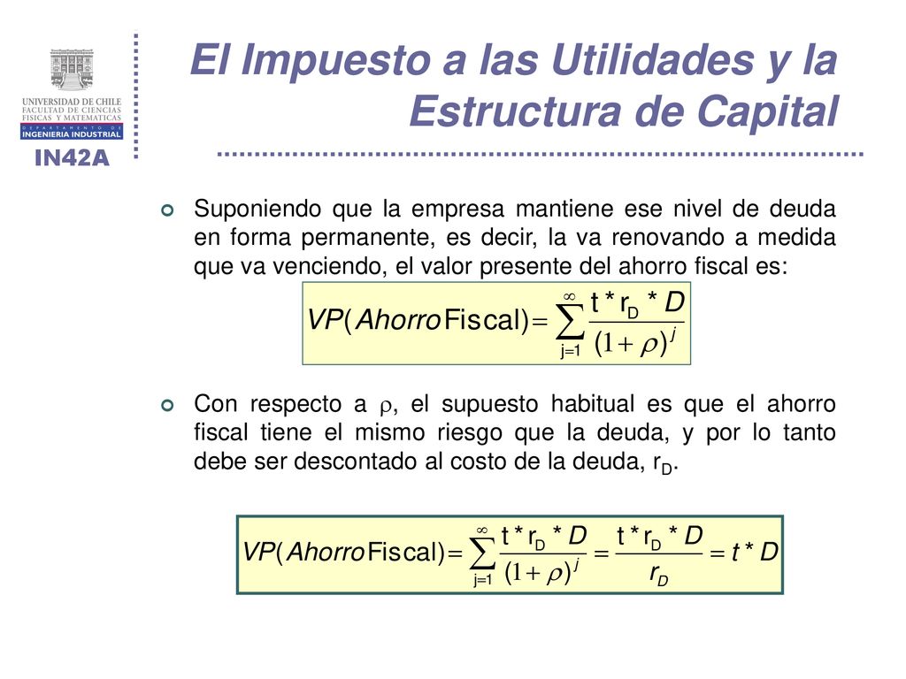 El Impuesto a las Utilidades y la Estructura de Capital