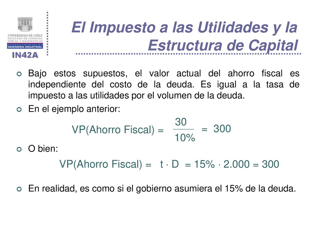 El Impuesto a las Utilidades y la Estructura de Capital
