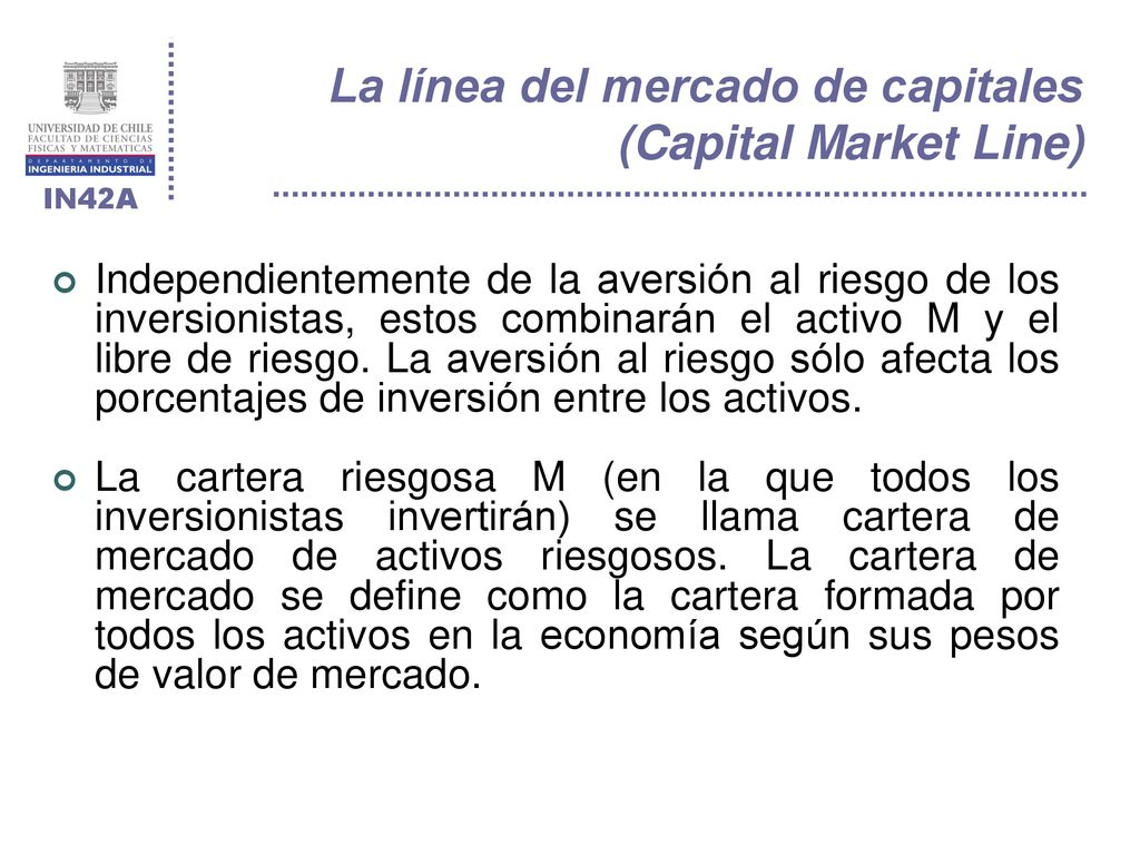 La línea del mercado de capitales (Capital Market Line)
