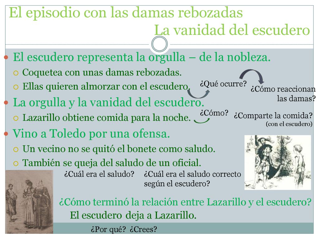 El episodio con las damas rebozadas La vanidad del escudero