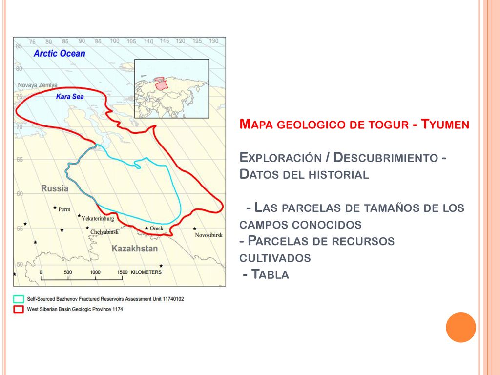 Mapa geologico de togur - Tyumen Exploración / Descubrimiento - Datos del historial - Las parcelas de tamaños de los campos conocidos - Parcelas de recursos cultivados - Tabla
