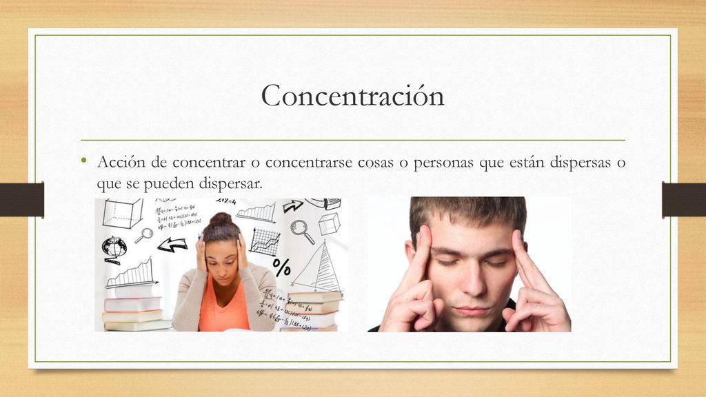 Concentración Acción de concentrar o concentrarse cosas o personas que están dispersas o que se pueden dispersar.