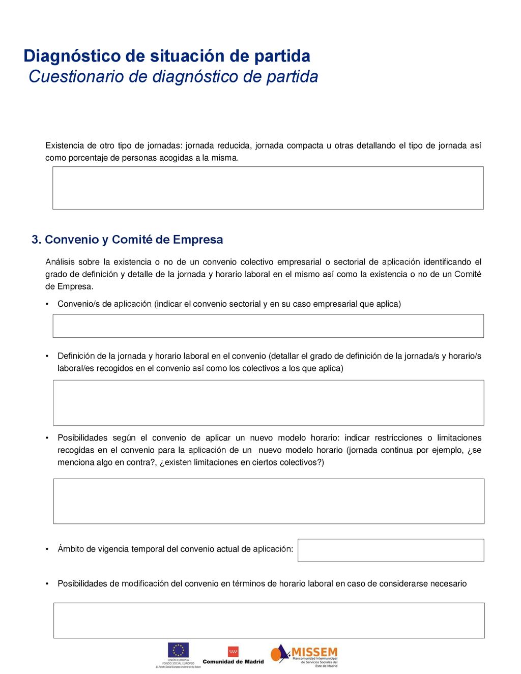 Diagnóstico de situación de partida Cuestionario de diagnóstico de partida