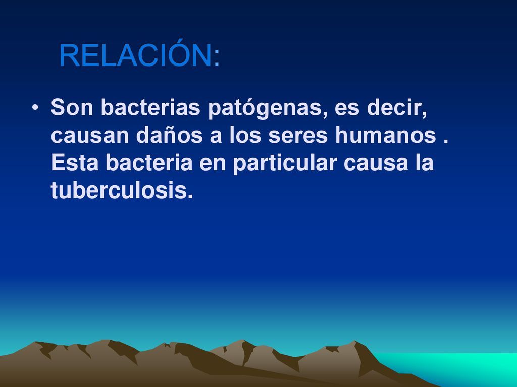 RELACIÓN: Son bacterias patógenas, es decir, causan daños a los seres humanos .