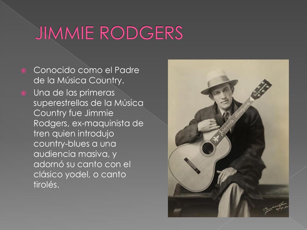 JIMMIE RODGERS Conocido como el Padre de la Música Country.