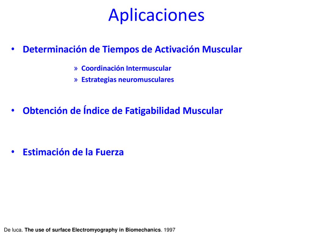 De luca. The use of surface Electromyography in Biomechanics. 1997