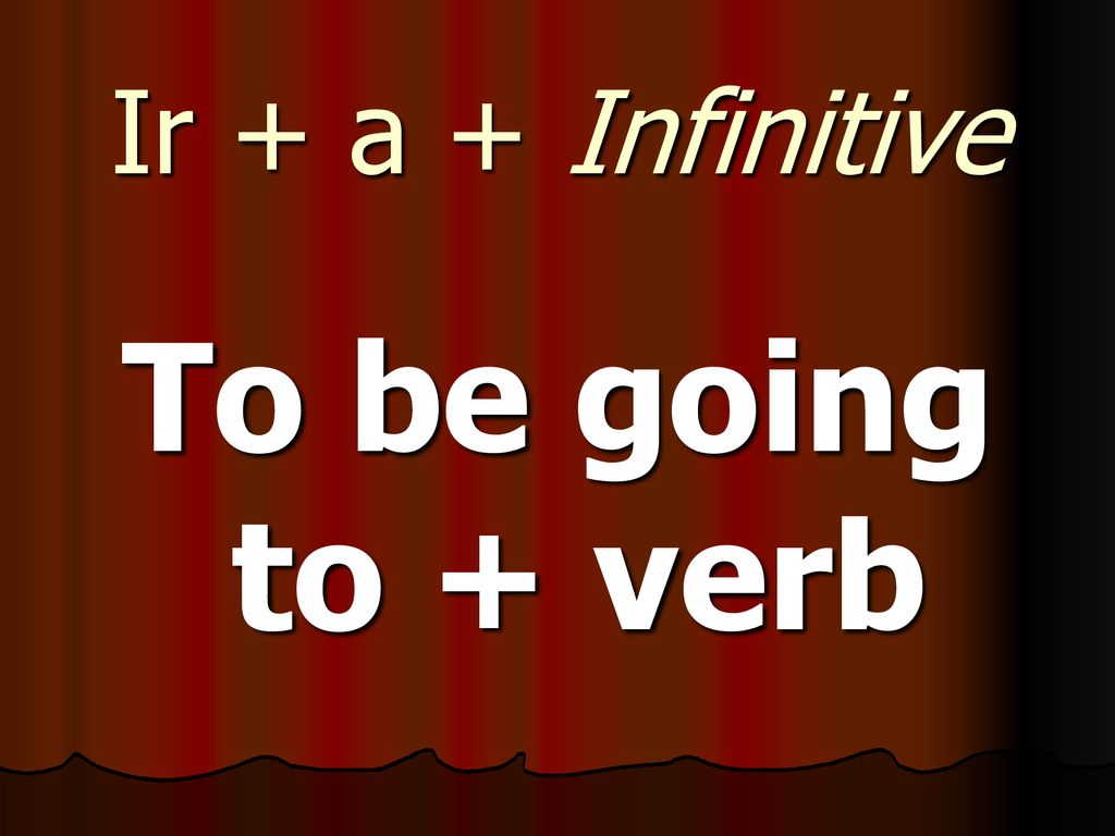Ir + a + Infinitive To be going to + verb
