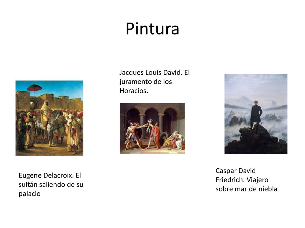 Pintura Jacques Louis David. El juramento de los Horacios.