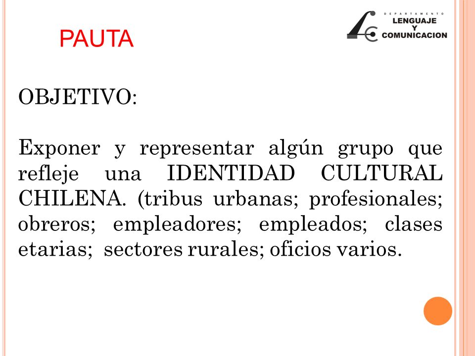 PAUTA OBJETIVO: