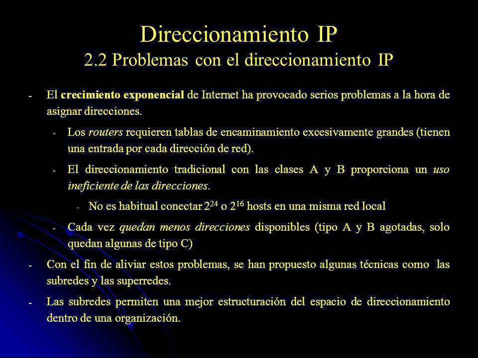 Direccionamiento IP 2.2 Problemas con el direccionamiento IP