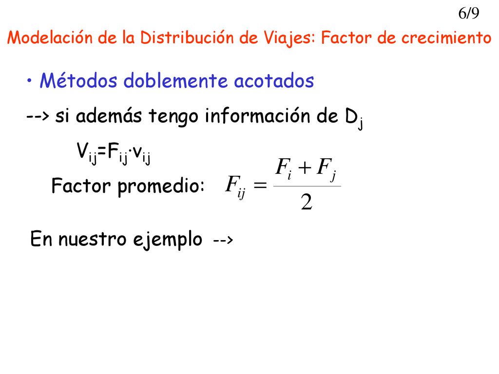 Modelación de la Distribución de Viajes: Factor de crecimiento
