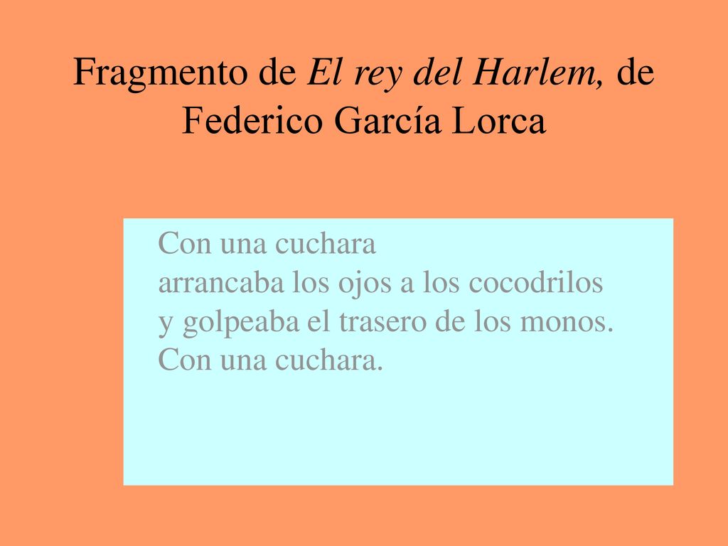 Fragmento de El rey del Harlem, de Federico García Lorca