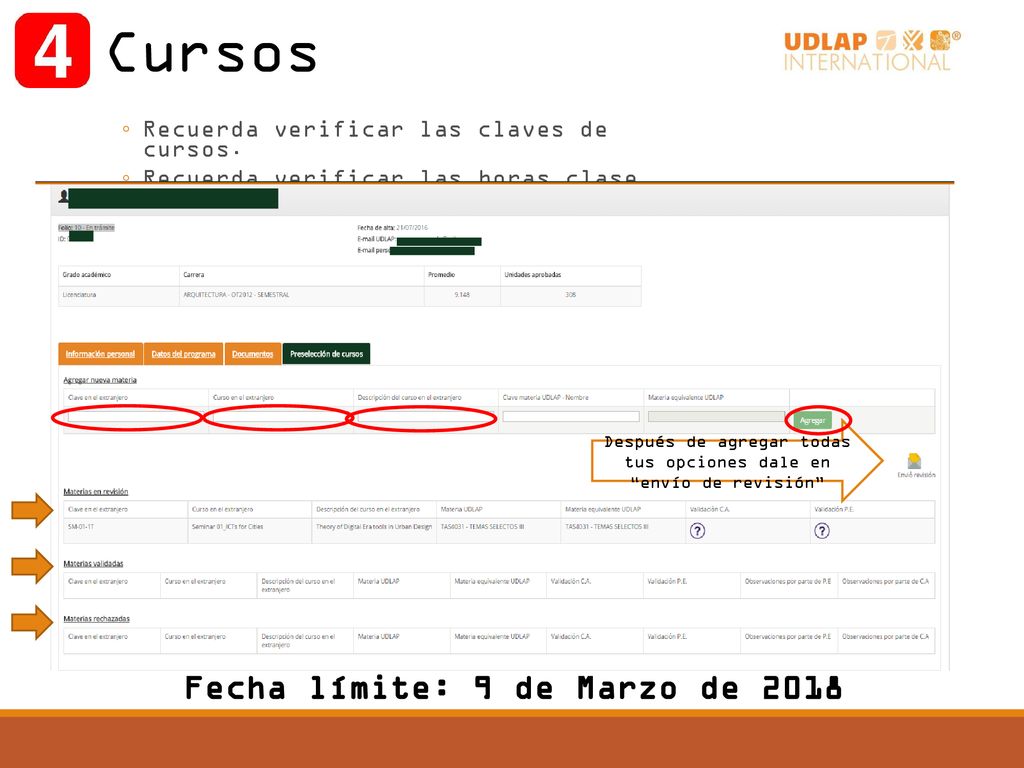 Después de agregar todas tus opciones dale en envío de revisión