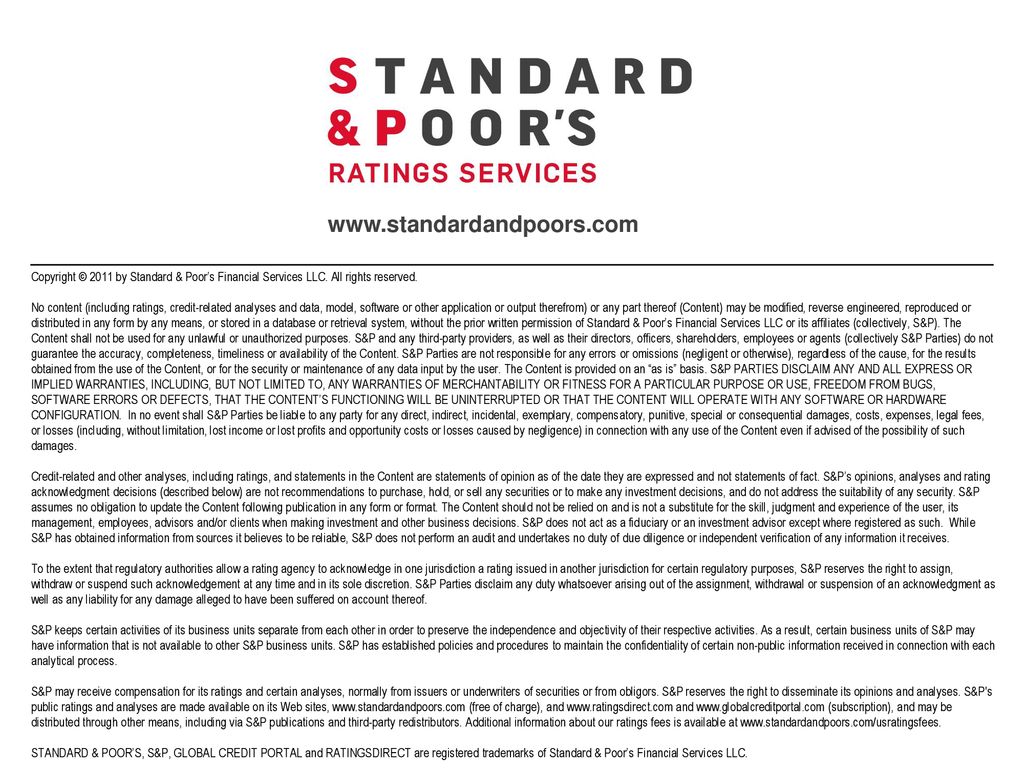 Copyright © 2011 by Standard & Poor’s Financial Services LLC. All rights reserved.