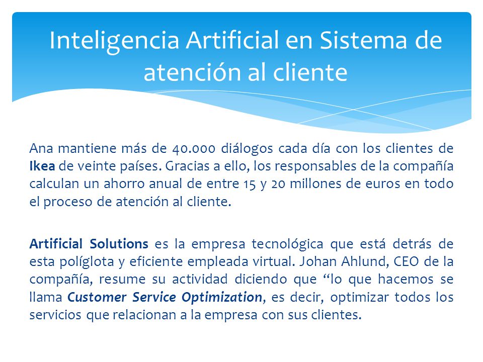 Inteligencia Artificial en Sistema de atención al cliente