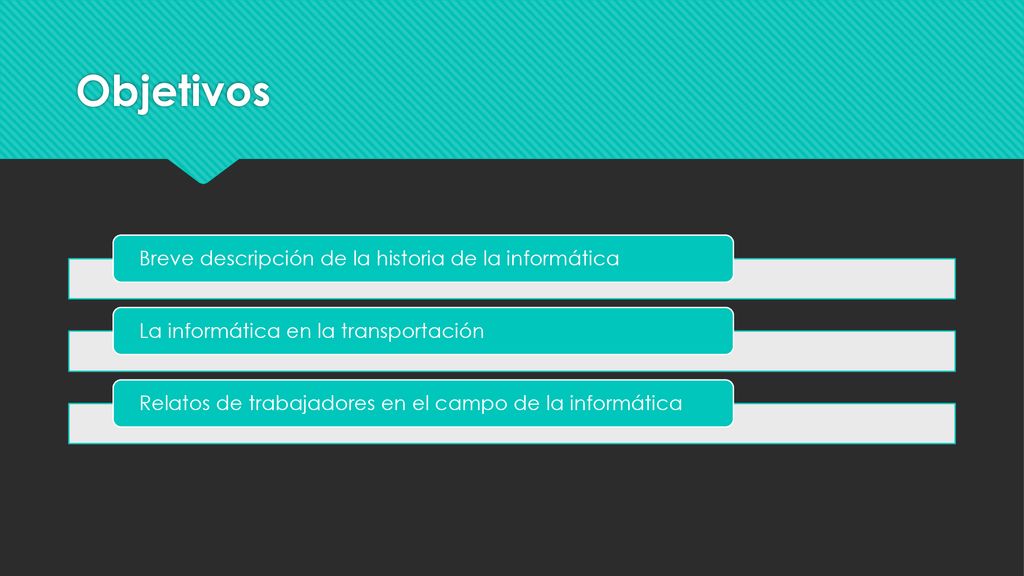 Objetivos Breve descripción de la historia de la informática