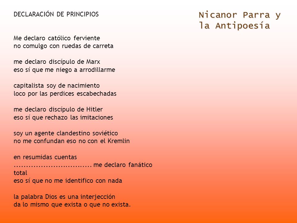 Nicanor Parra y la Antipoesía