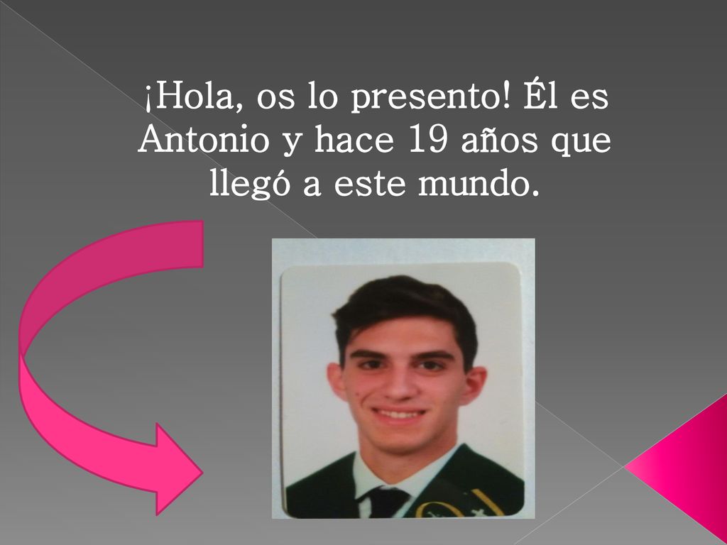 ¡Hola, os lo presento! Él es Antonio y hace 19 años que llegó a este mundo.