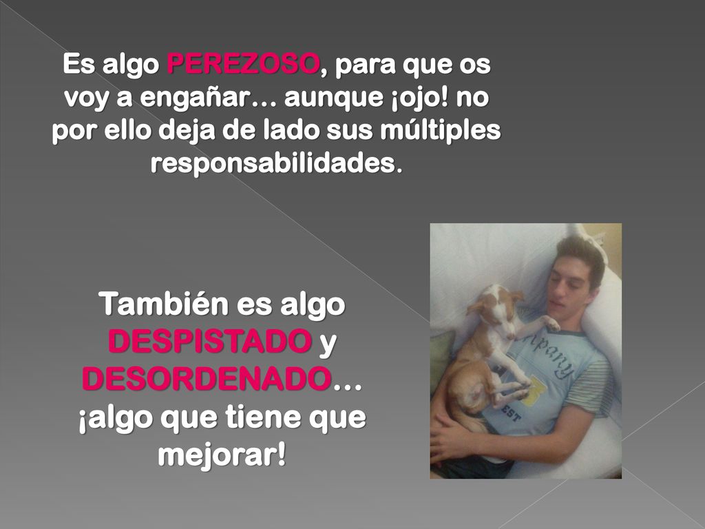 También es algo DESPISTADO y DESORDENADO… ¡algo que tiene que mejorar!