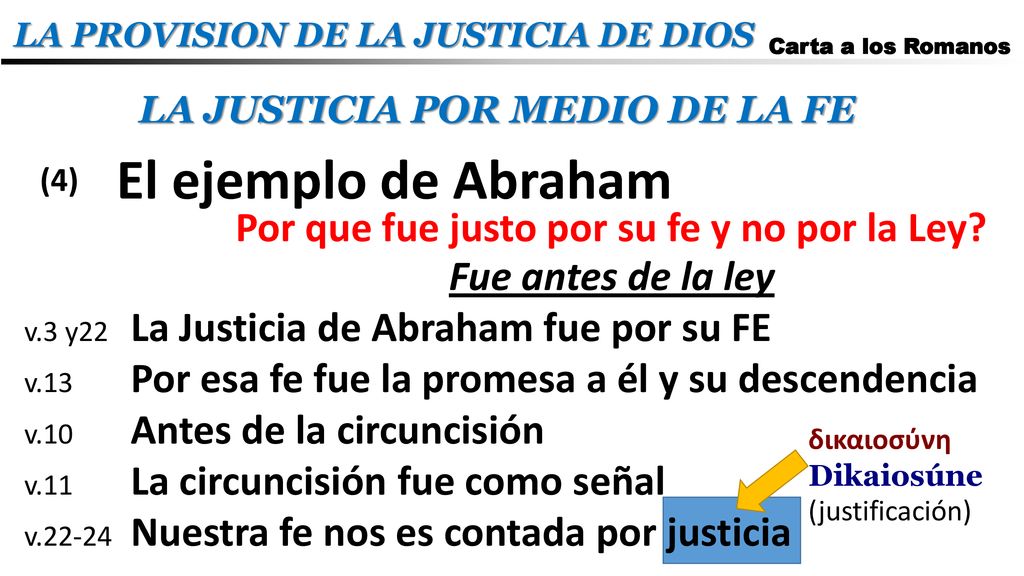 El ejemplo de Abraham Por que fue justo por su fe y no por la Ley