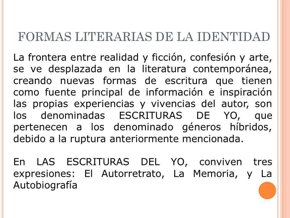 FORMAS LITERARIAS DE LA IDENTIDAD
