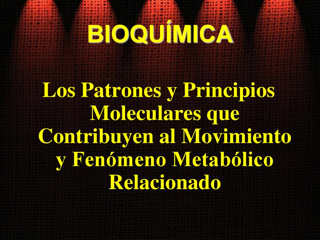 BIOQUÍMICA Los Patrones y Principios Moleculares que Contribuyen al Movimiento y Fenómeno Metabólico Relacionado.