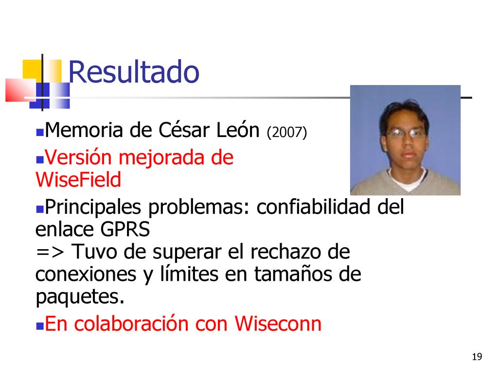 Resultado Memoria de César León (2007) Versión mejorada de WiseField