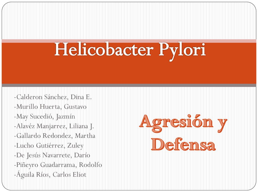 Helicobacter Pylori Agresión y Defensa -Calderon Sánchez, Dina E.