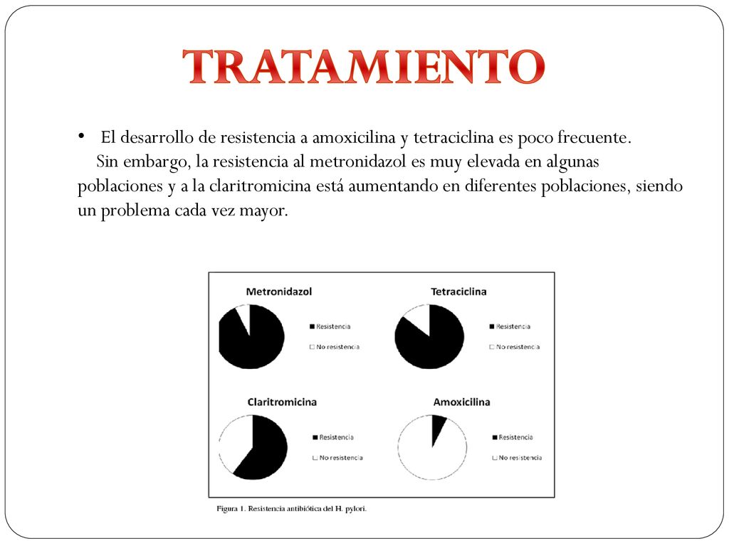 TRATAMIENTO El desarrollo de resistencia a amoxicilina y tetraciclina es poco frecuente.